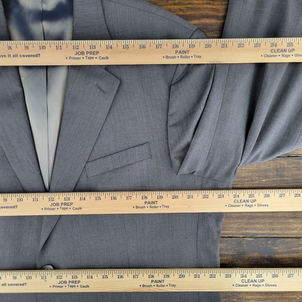 J.F Ferrar Men's Sport Coat Blazer‎ Two Button Heather Gray Wool Size 44L